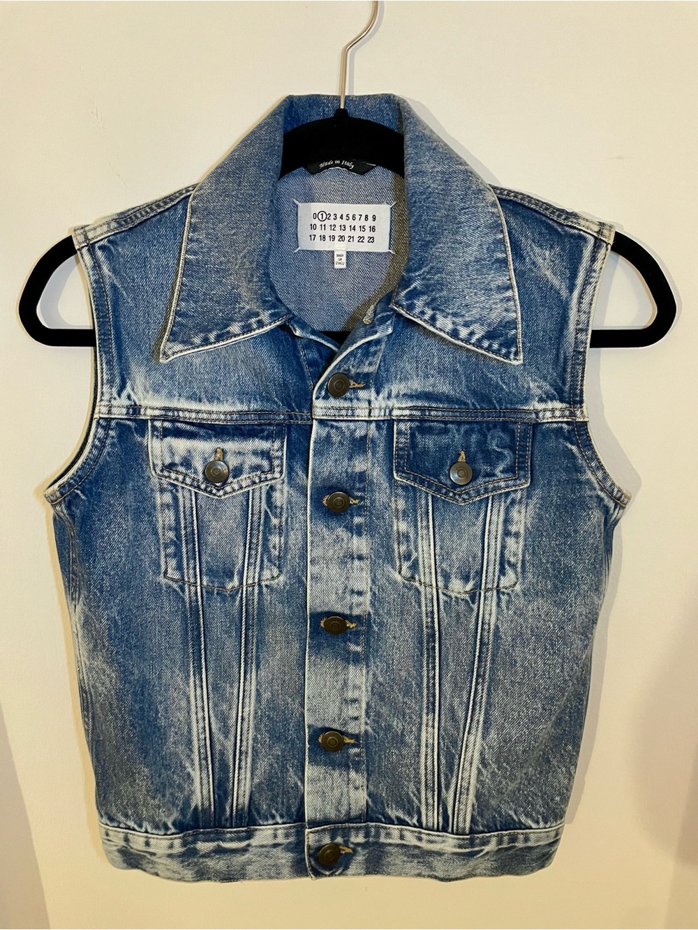 Maison Margiela Denim Vest Sleeveless Trucker Womens IT 36 US 0 XS Blue Italy